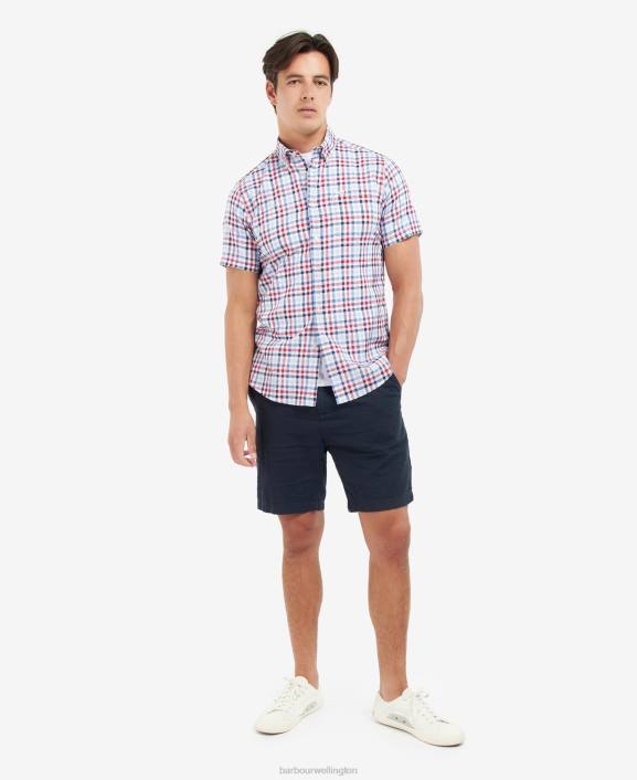 Men Classic Pink Barbour Barbout Kinson Tailored Shirt 40VB365