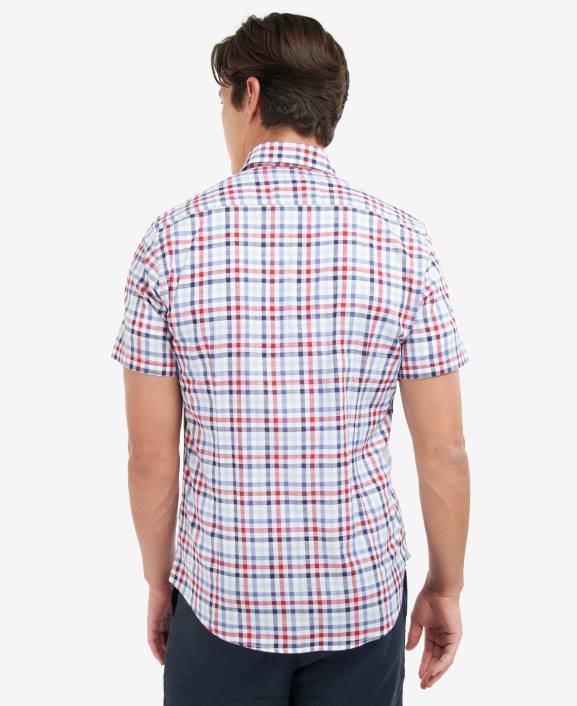 Men Classic Pink Barbour Barbout Kinson Tailored Shirt 40VB365