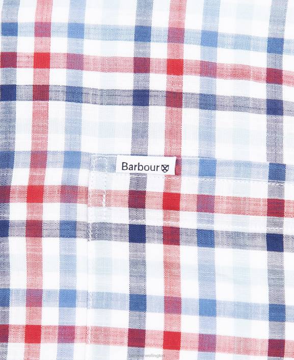 Men Classic Pink Barbour Barbout Kinson Tailored Shirt 40VB365