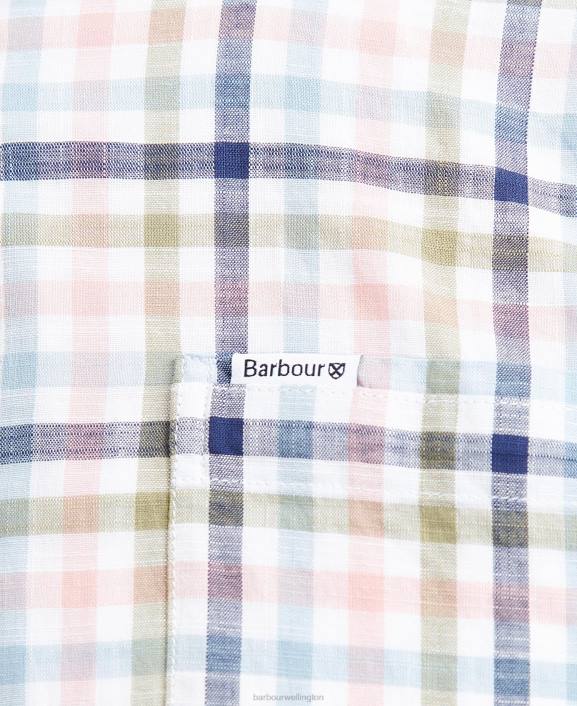 Men Classic Pink Barbour Barbout Kinson Tailored Shirt 40VB437