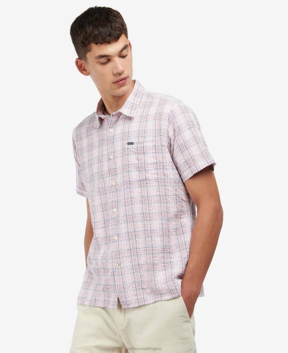 Men Classic Pink Barbour Deanhill Short Sleeve Summer Shirt 40VB498