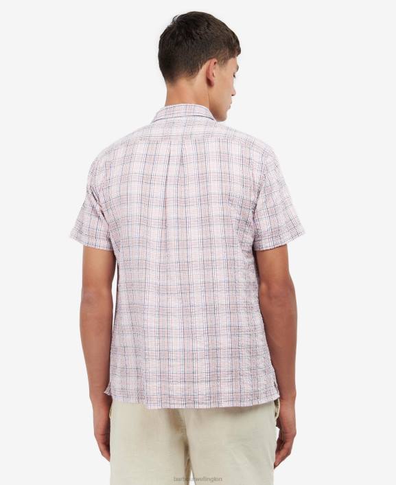 Men Classic Pink Barbour Deanhill Short Sleeve Summer Shirt 40VB498