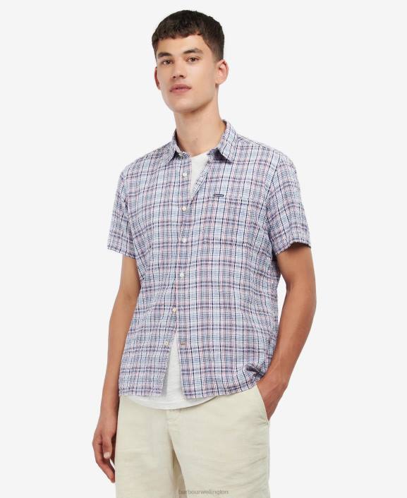 Men Classic Pink Barbour Deanhill Short Sleeve Summer Shirt 40VB515