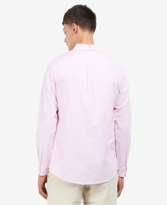 Men Classic Pink Barbour Oxford Tailored Shirt 40VB357