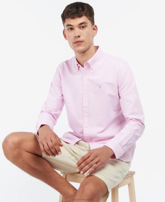 Men Classic Pink Barbour Oxford Tailored Shirt 40VB357