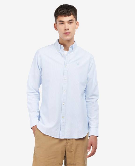 Men Classic Pink Barbour Striped Oxford Tailored Shirt 40VB453