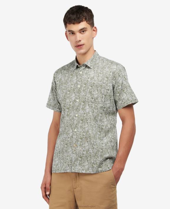 Men Inky Blue Barbour Braithwaite Short Sleeve Summer Shirt 40VB503