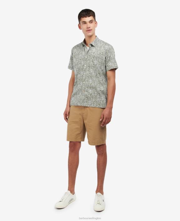 Men Inky Blue Barbour Braithwaite Short Sleeve Summer Shirt 40VB503