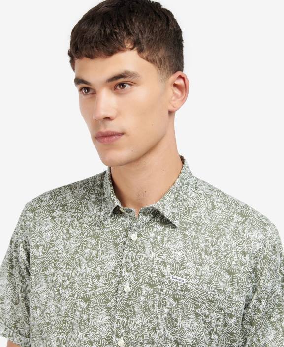 Men Inky Blue Barbour Braithwaite Short Sleeve Summer Shirt 40VB503