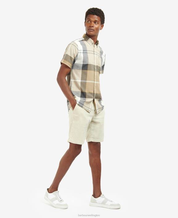 Men Kielder Blue Tartan Barbour Douglas Short Sleeve Tailored Shirt 40VB383