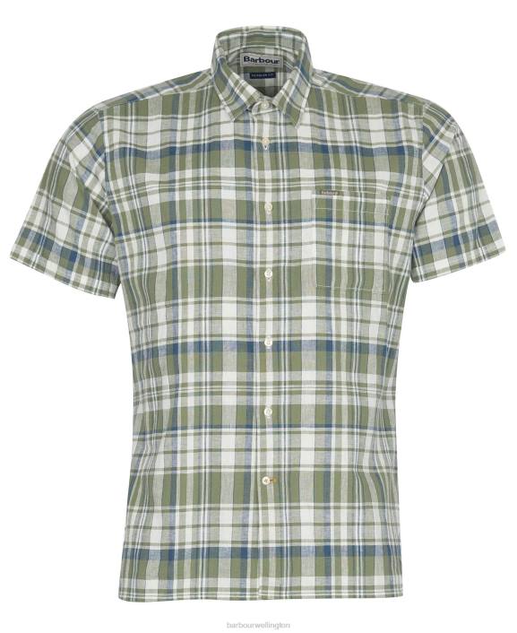 Men Olive Barbour Bodmin Short Sleeve Summer Shirt 40VB396