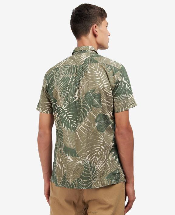 Men Olive Barbour Cornwall Summer Shirt 40VB348