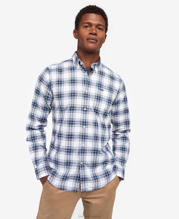 Men Olive Barbour Hartcliff Tailored Shirt 40VB332