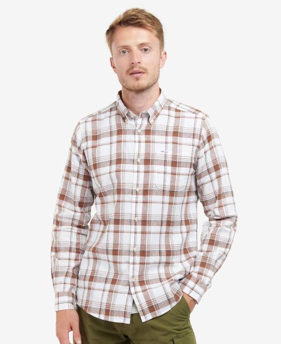 Men Rust Barbour Ezra Tailored Shirt 40VB343