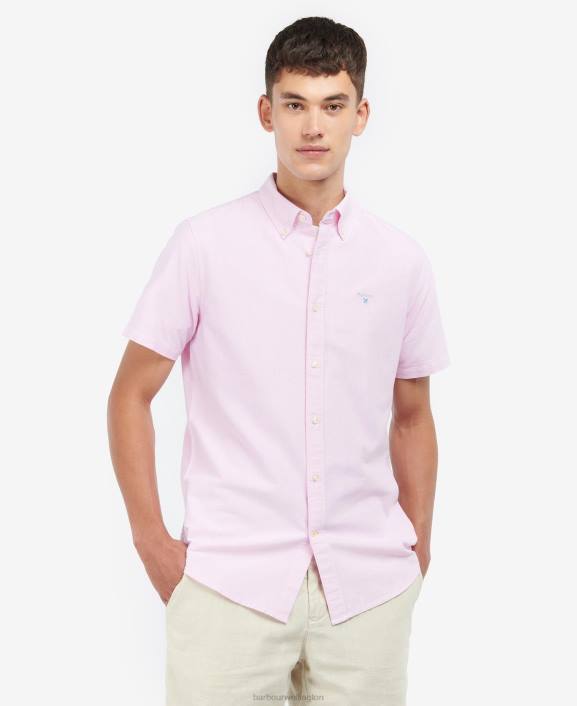 Men Sky Barbour Oxford Short Sleeve Tailored Shirt 40VB361