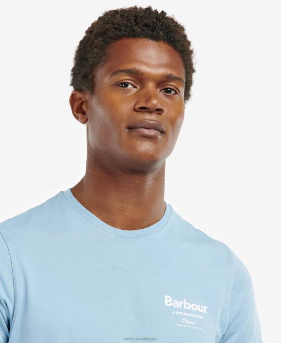 Men Bleached Olive Barbour Satley Graphic-Print T-Shirt 40VB904