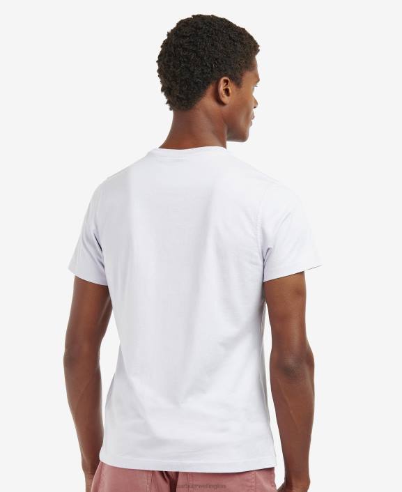 Men Bleached Olive Barbour Satley Graphic-Print T-Shirt 40VB964