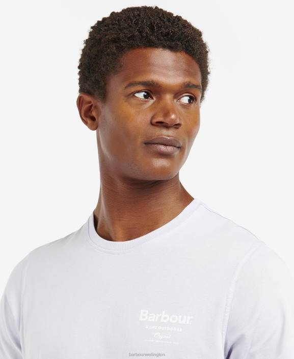 Men Bleached Olive Barbour Satley Graphic-Print T-Shirt 40VB964