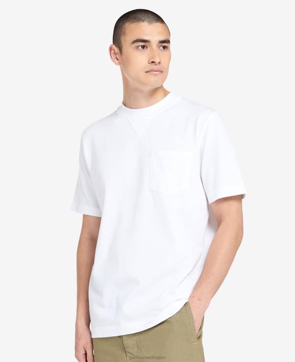 Men Bleached Olive Barbour Williams Pocket T-Shirt 40VB958