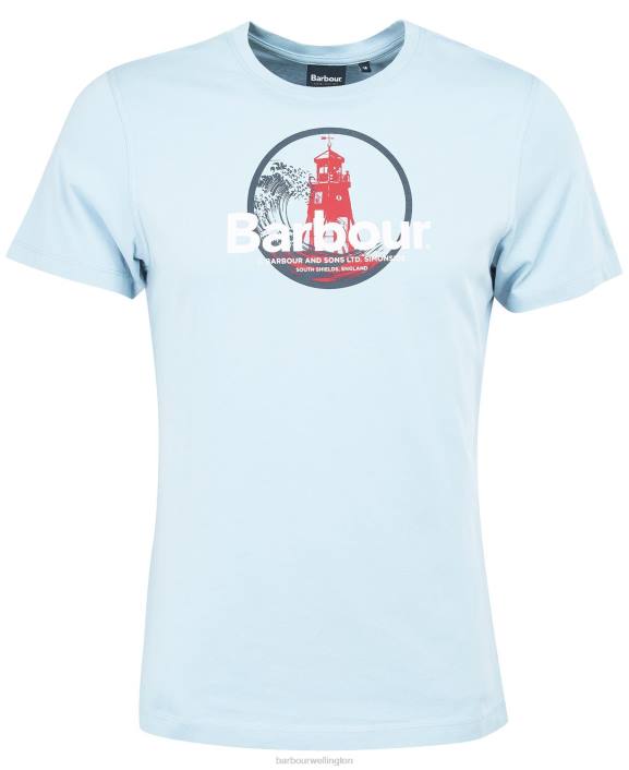 Men Blue Fog Barbour Break Graphic-Print T-Shirt 40VB942