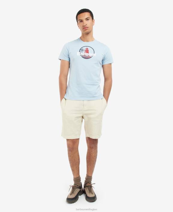 Men Blue Fog Barbour Break Graphic-Print T-Shirt 40VB942