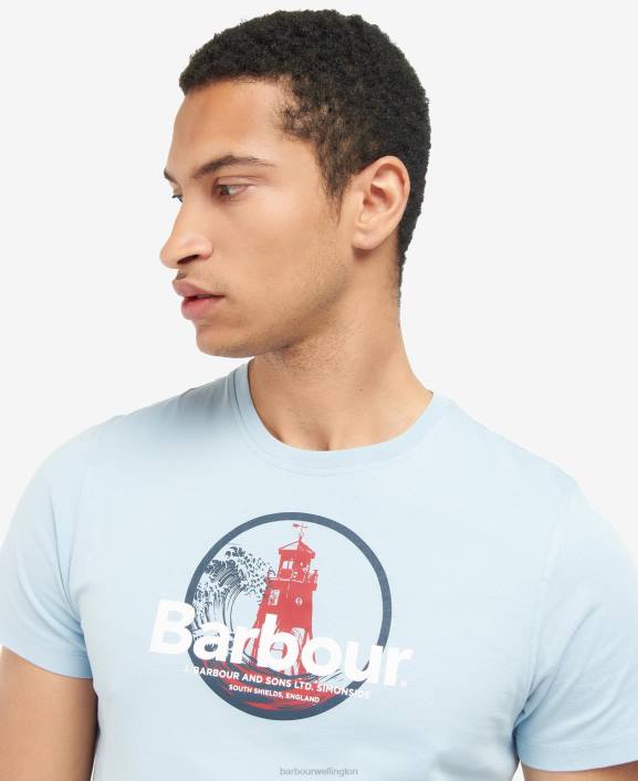 Men Blue Fog Barbour Break Graphic-Print T-Shirt 40VB942