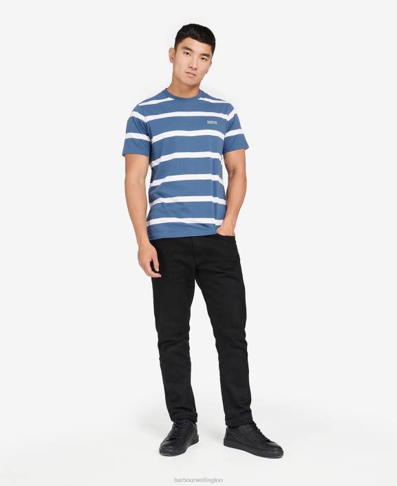 Men Blue Horizon Barbour Cobain Striped T-Shirt 40VB912