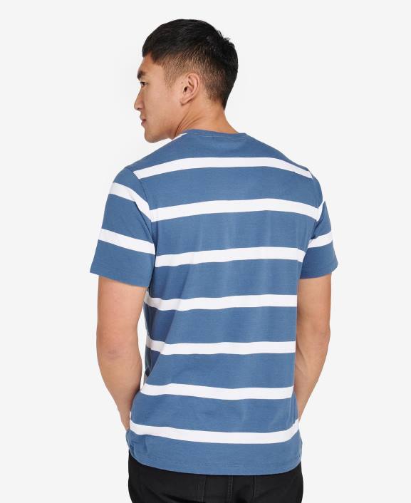 Men Blue Horizon Barbour Cobain Striped T-Shirt 40VB912