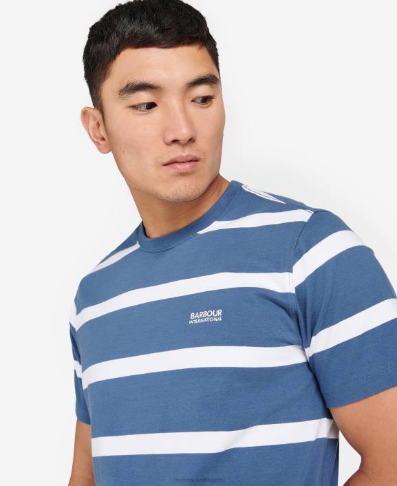 Men Blue Horizon Barbour Cobain Striped T-Shirt 40VB912