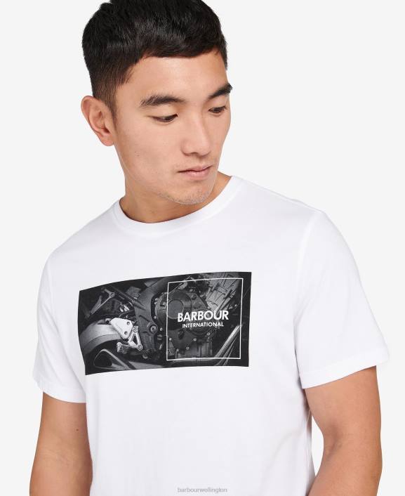 Men Blue Horizon Barbour Fairing Graphic-Print T-Shirt 40VB911