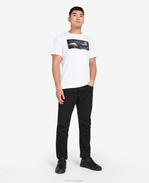 Men Blue Horizon Barbour Fairing Graphic-Print T-Shirt 40VB911