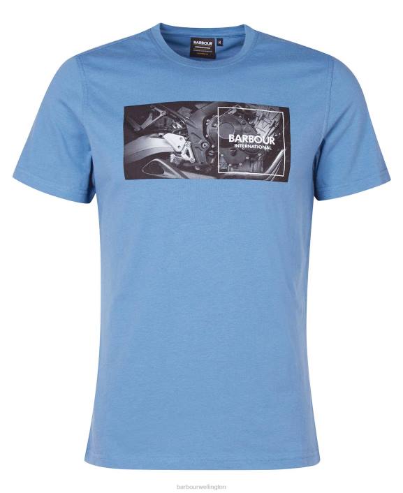 Men Blue Horizon Barbour Fairing Graphic-Print T-Shirt 40VB948