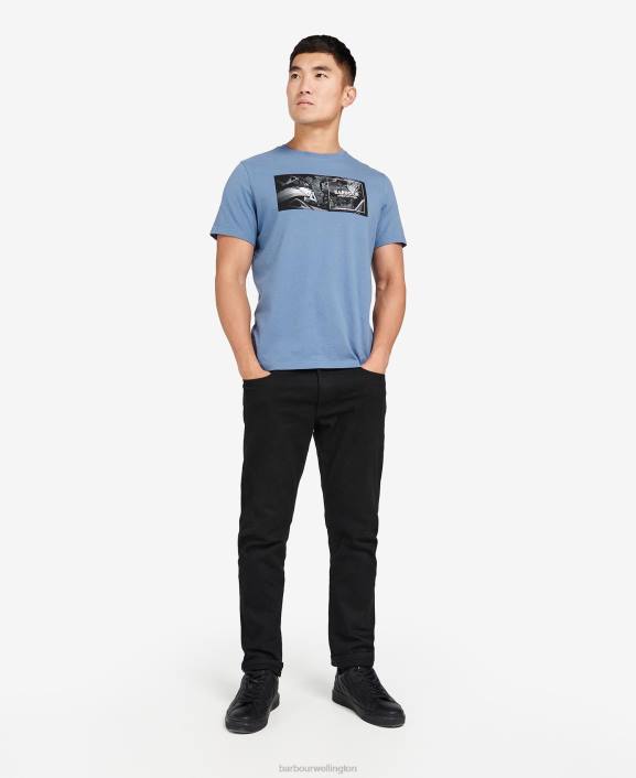 Men Blue Horizon Barbour Fairing Graphic-Print T-Shirt 40VB948