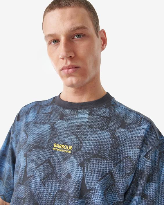 Men Charcoal Barbour Maxwell Oversized T-Shirt 40VB875
