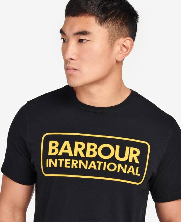 Men Classic Black Barbour Essential Large Logo T-Shirt 40VB881