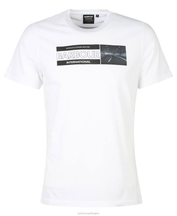 Men Classic White Barbour Bracket Graphic-Print T-Shirt 40VB917