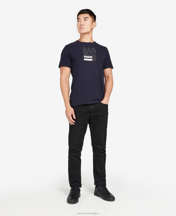 Men Classic White Barbour Cube Graphic-Print T-Shirt 40VB838