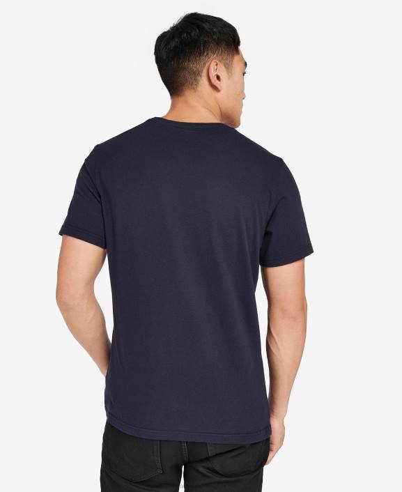 Men Classic White Barbour Cube Graphic-Print T-Shirt 40VB838