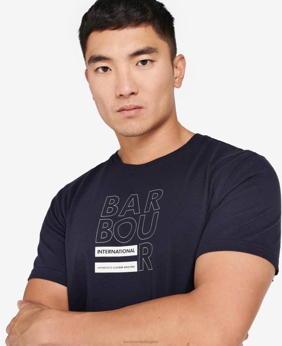 Men Classic White Barbour Cube Graphic-Print T-Shirt 40VB838