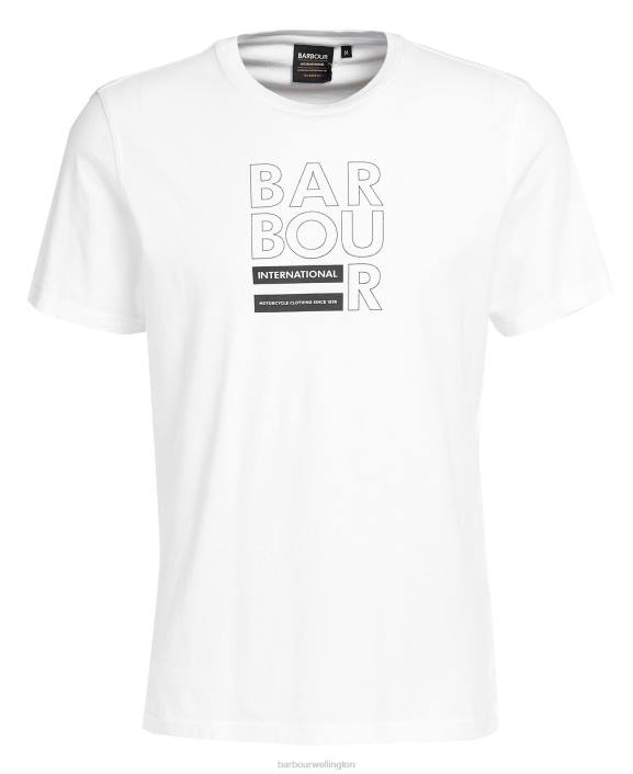 Men Classic White Barbour Cube Graphic-Print T-Shirt 40VB854