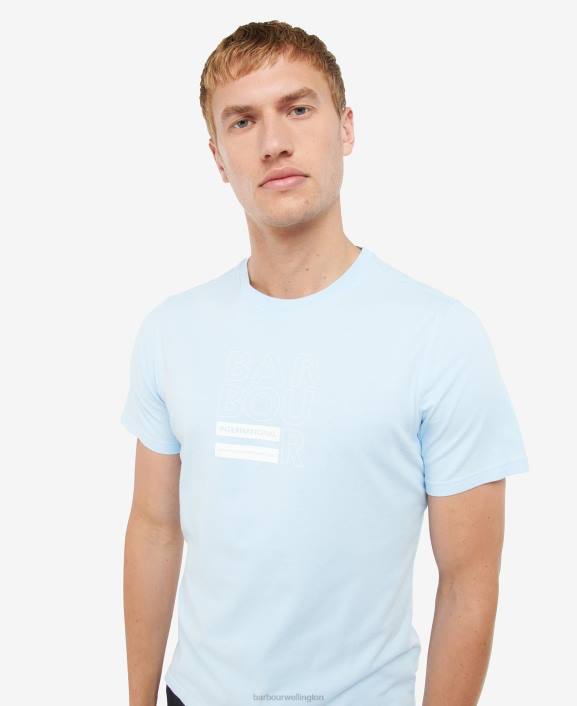 Men Classic White Barbour Cube Graphic-Print T-Shirt 40VB936