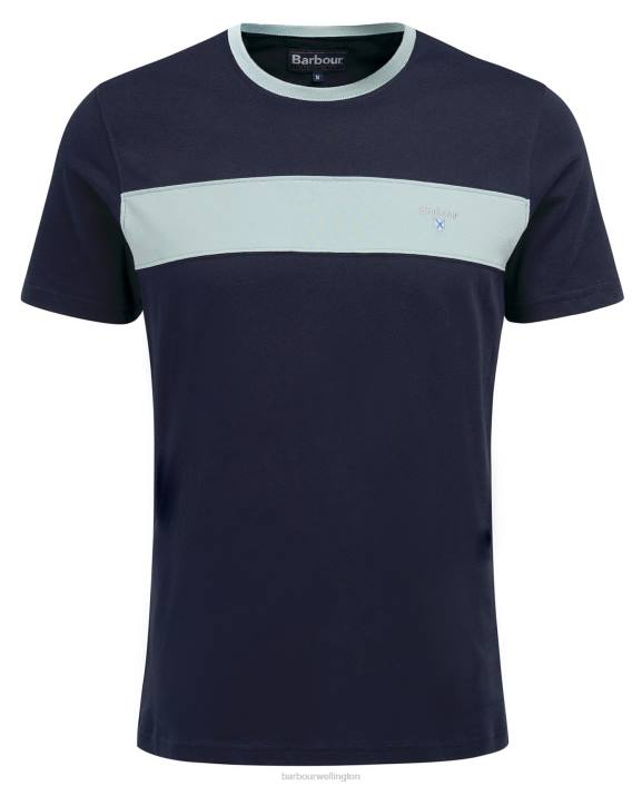 Men Classic White Barbour Steaford Panel T-Shirt 40VB763