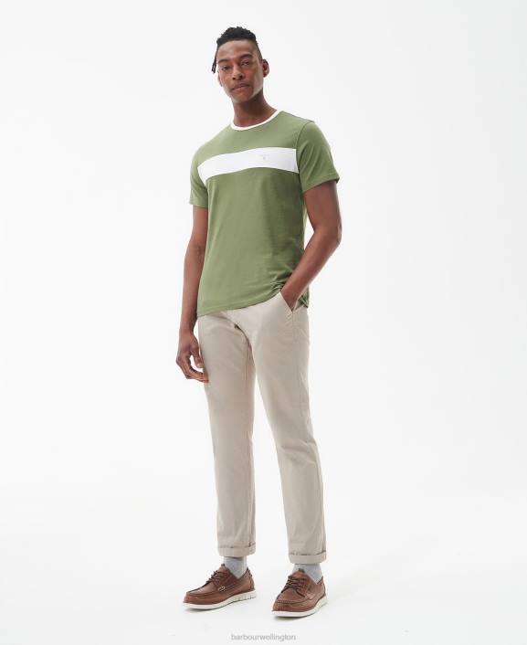 Men Classic White Barbour Steaford Panel T-Shirt 40VB788