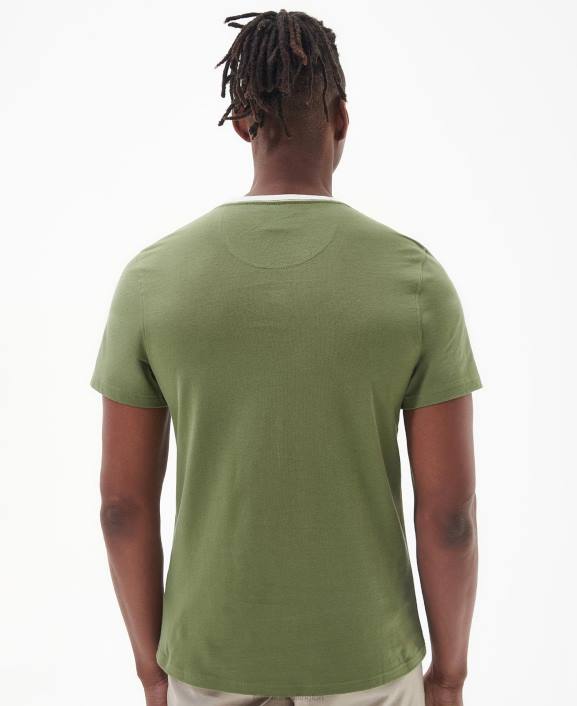 Men Classic White Barbour Steaford Panel T-Shirt 40VB788