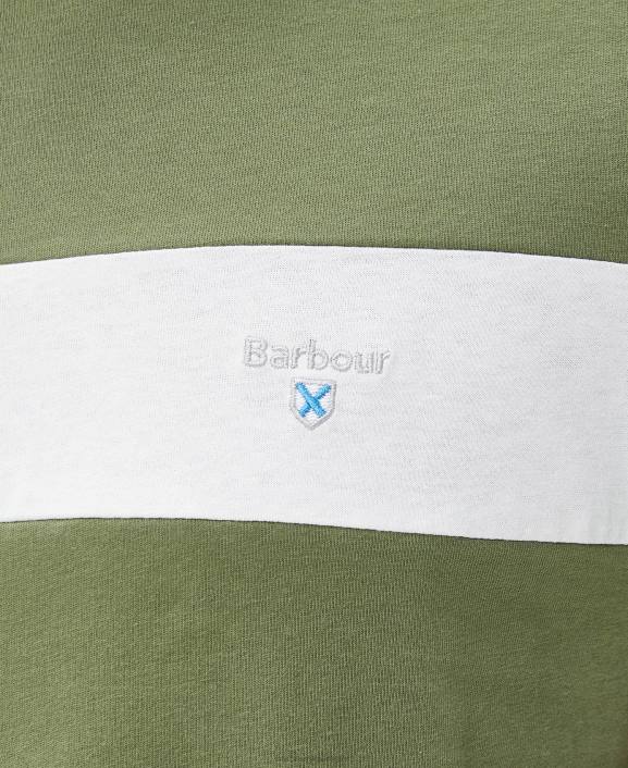 Men Classic White Barbour Steaford Panel T-Shirt 40VB788