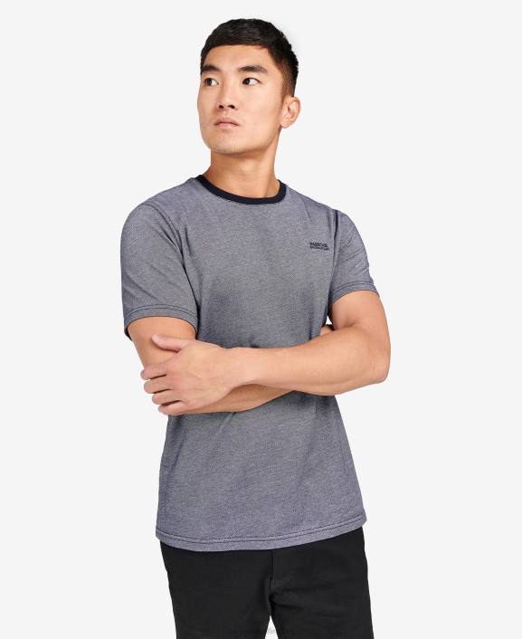 Men Night Sky/Whisper White Barbour Morse T-Shirt 40VB897