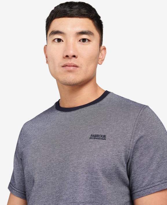 Men Night Sky/Whisper White Barbour Morse T-Shirt 40VB897