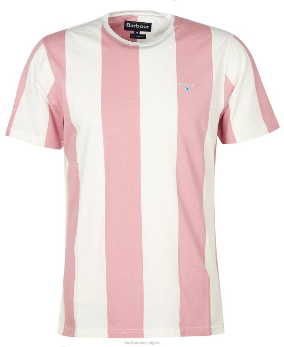 Men Pink Salt Barbour Osborne Striped T-Shirt 40VB806