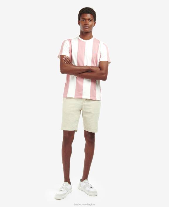 Men Pink Salt Barbour Osborne Striped T-Shirt 40VB806
