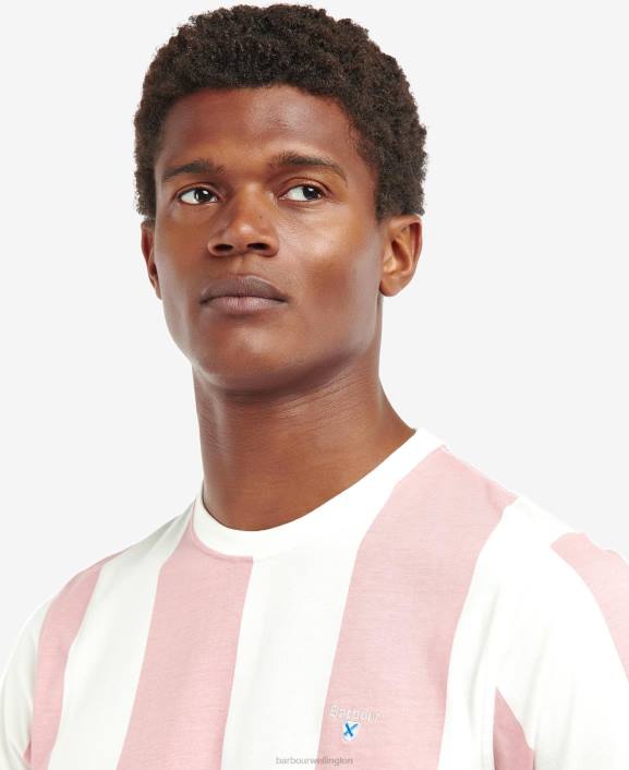Men Pink Salt Barbour Osborne Striped T-Shirt 40VB806